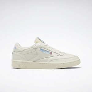 Chalk / Alabaster / Essential Blue Reebok Club C 85 Vintage Shoes | 219036MGF