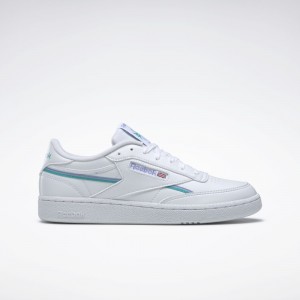 Ftwr White / Lilac Glow / Classic Teal Reebok Club C 85 Vegan Shoes | 817094RGF