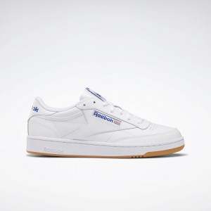 White / Royal / Gum Reebok Club C 85 Shoes | 016827TCU