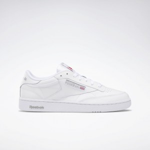 White / Sheer Grey Reebok Club C 85 Shoes | 506817OSX